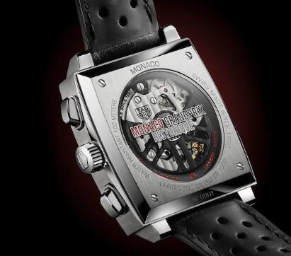 The movement can be viewed through the transparent back of best fake TAG Heuer.