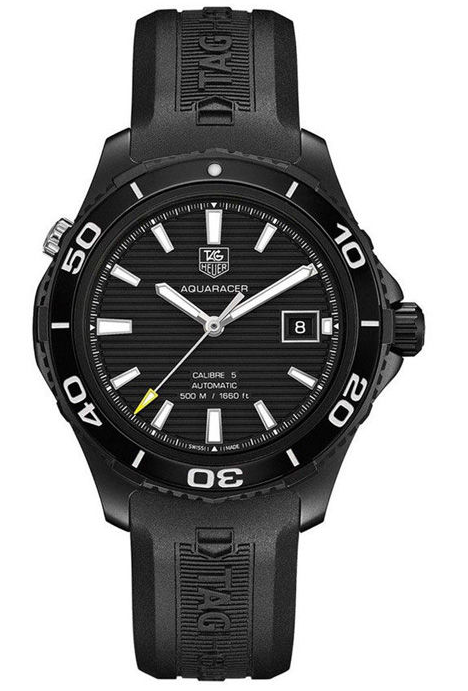 Yang Yang Likes Sporty Black Titanium Bezels TAG Heuer Aquaracer 500M Fake Watches
