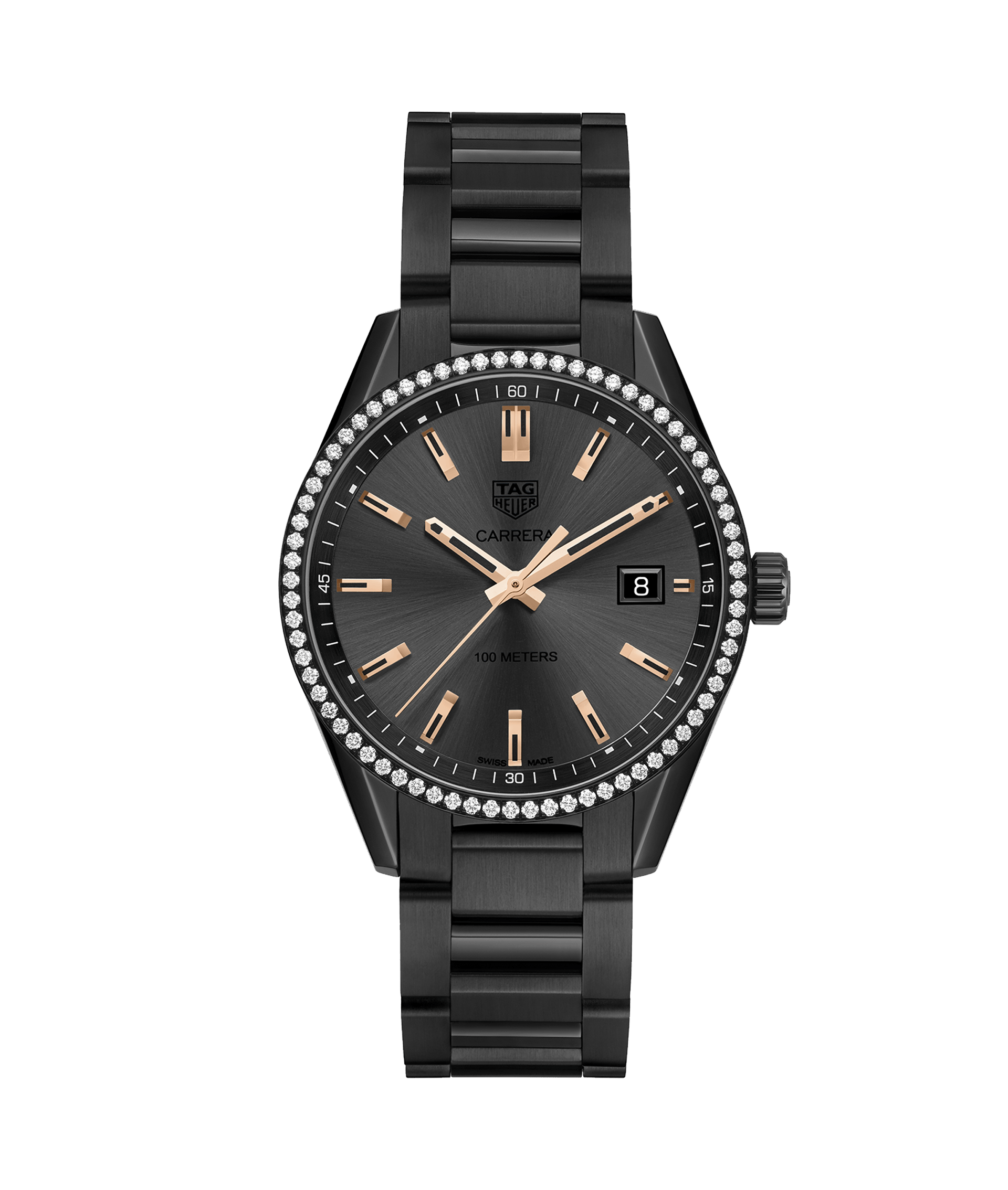 Brilliant TAG Heuer Carrera Copy Watches With Black Bracelets